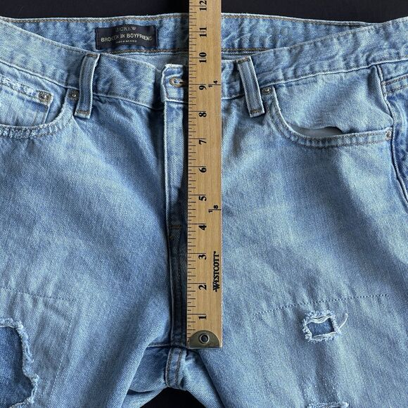 J Crew Broken in Boyfriend Jeans Womens Size 29 Blue Distressed Cotton Casual - Picture 9 of 11